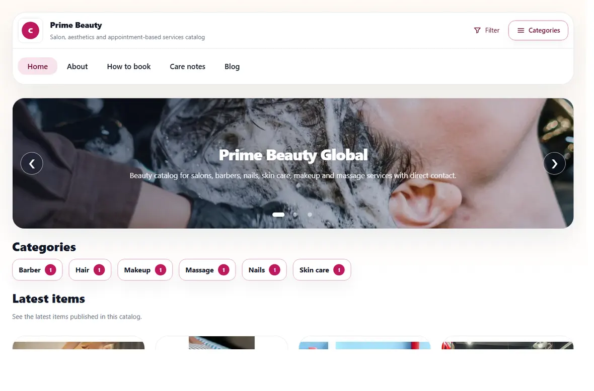 Beauty and aesthetics website