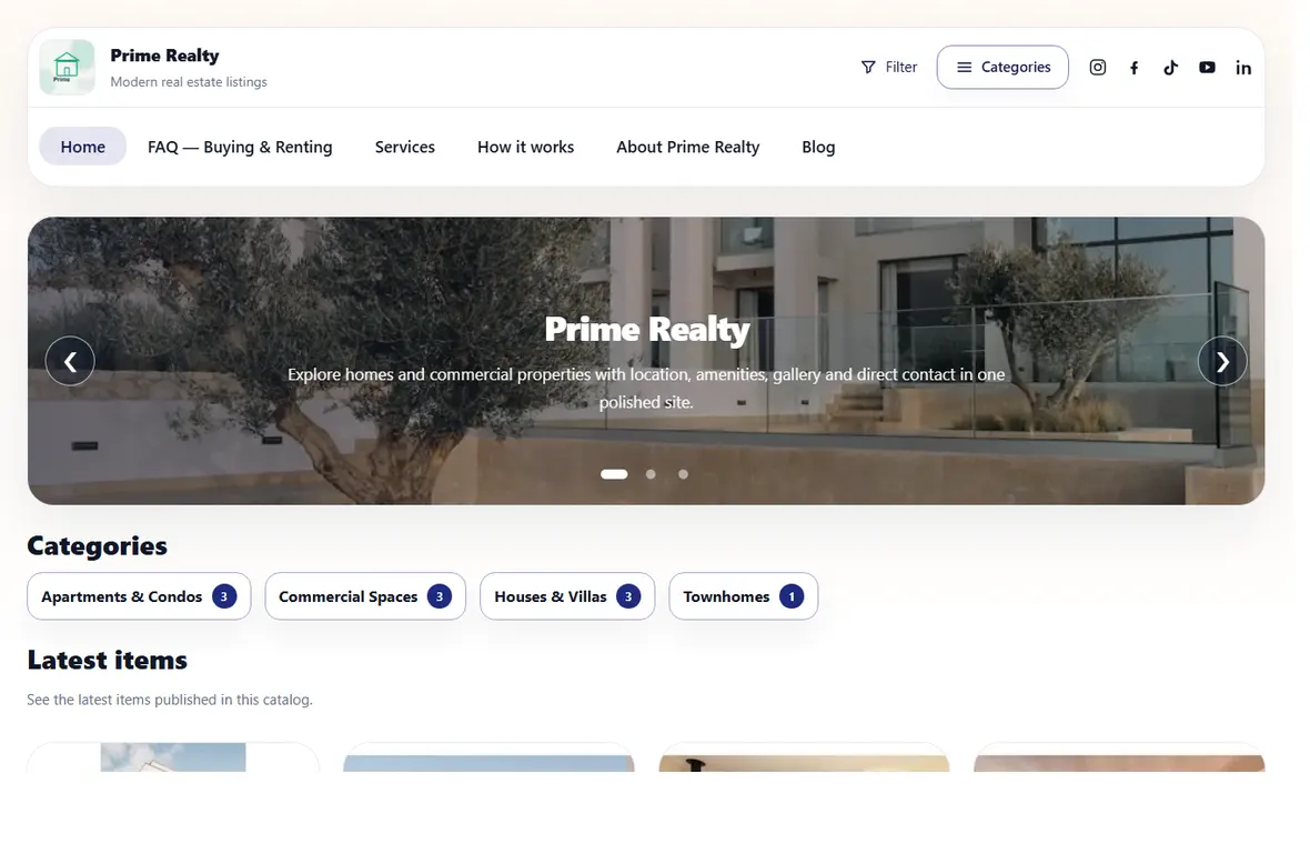 Real estate website