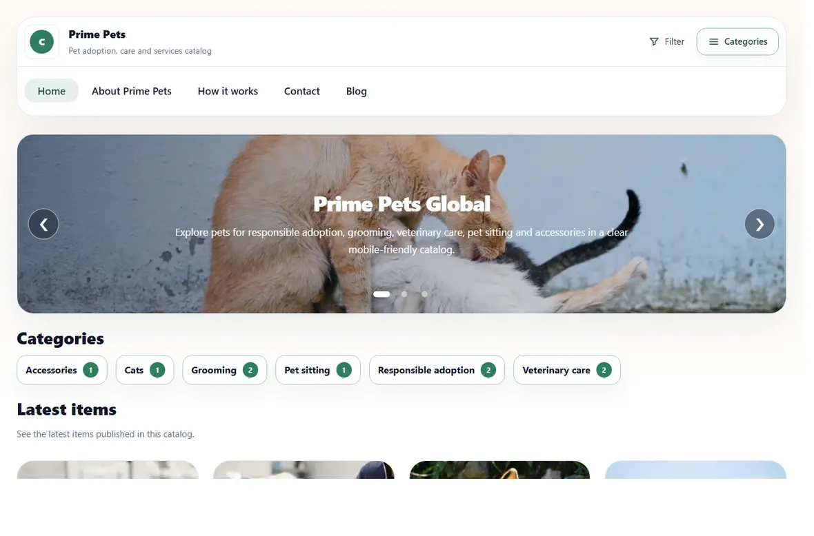 Pet shop and animal website